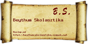 Beythum Skolasztika névjegykártya